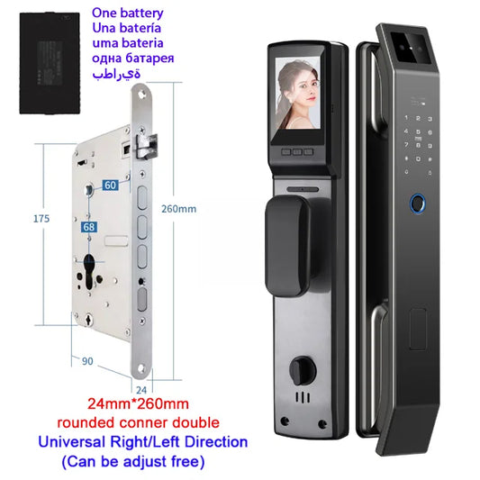 3D Face Recognition Unlock Digital Door Lock With Camera Fingerprint Password - WORLDZii