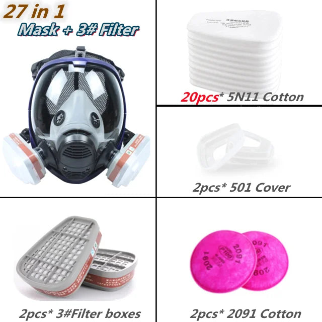 Chemical Gas Mask-Dust Respirator and Anti-Fog - WORLDZii