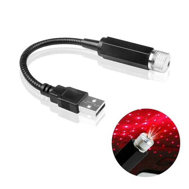 Mini LED Car Roof Star Night Light Projector Atmosphere Galaxy Lamp USB Decorative Adjustable for Auto Roof Room Ceiling Decor - WORLDZii