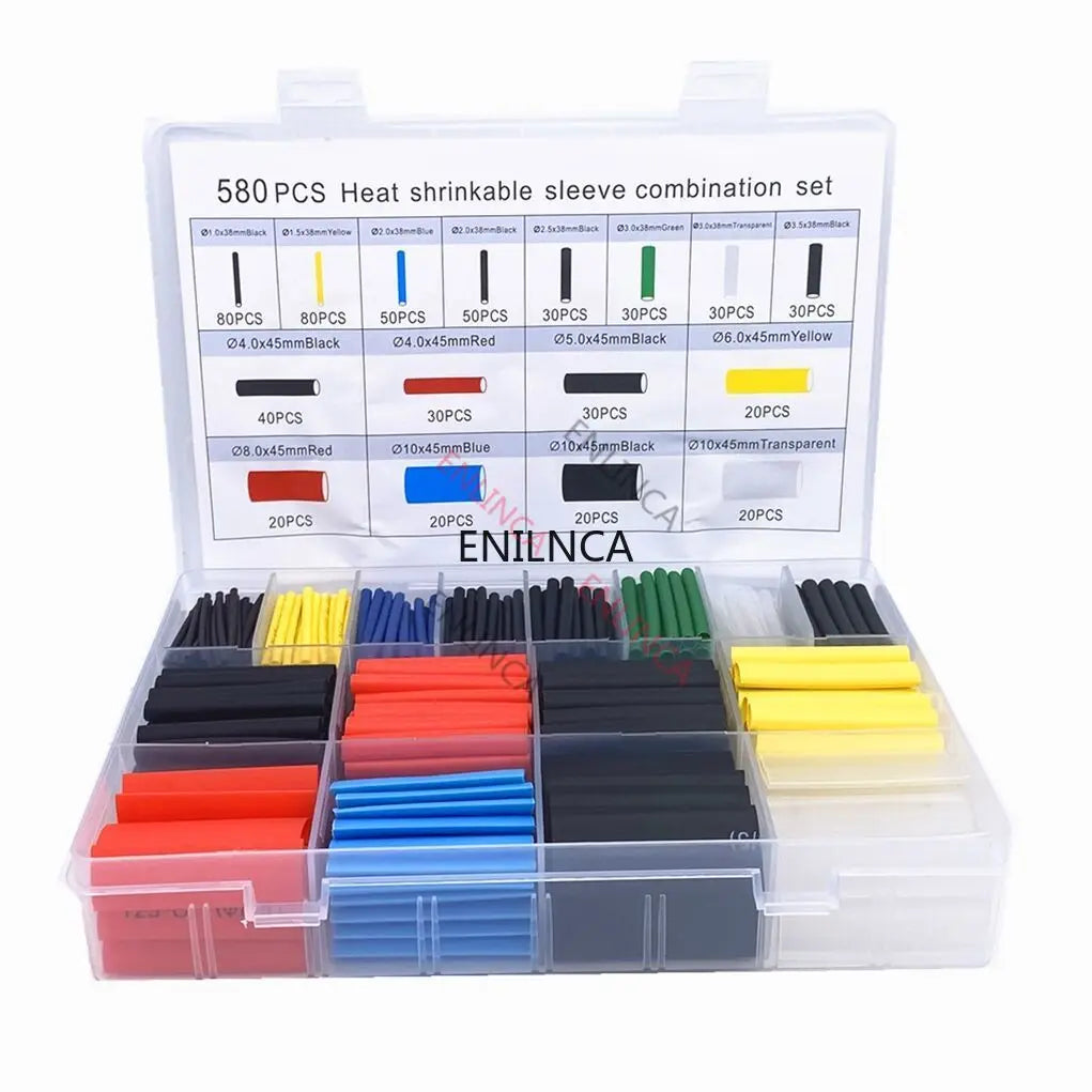 127-750pcs Heat-shrink Tubing Thermoresistant for Wire Cable Insulation Sleeve - WORLDZii