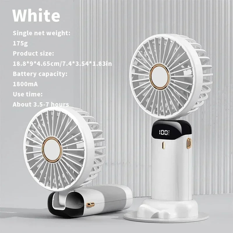 USB Handheld Mini Fan Foldable Portable and Neck Hanging